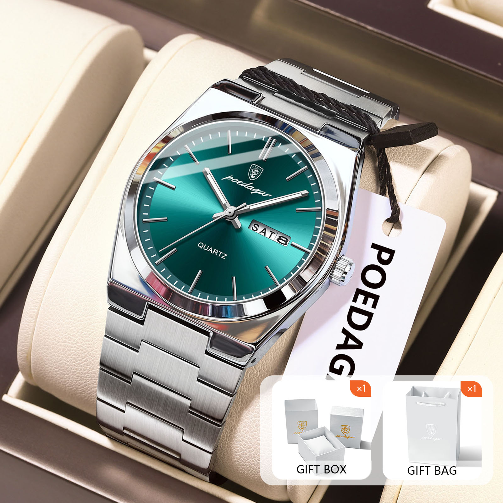 Luxury Watch Organizer For Men - POEDAGAR Original Quartz hommes montres étanche