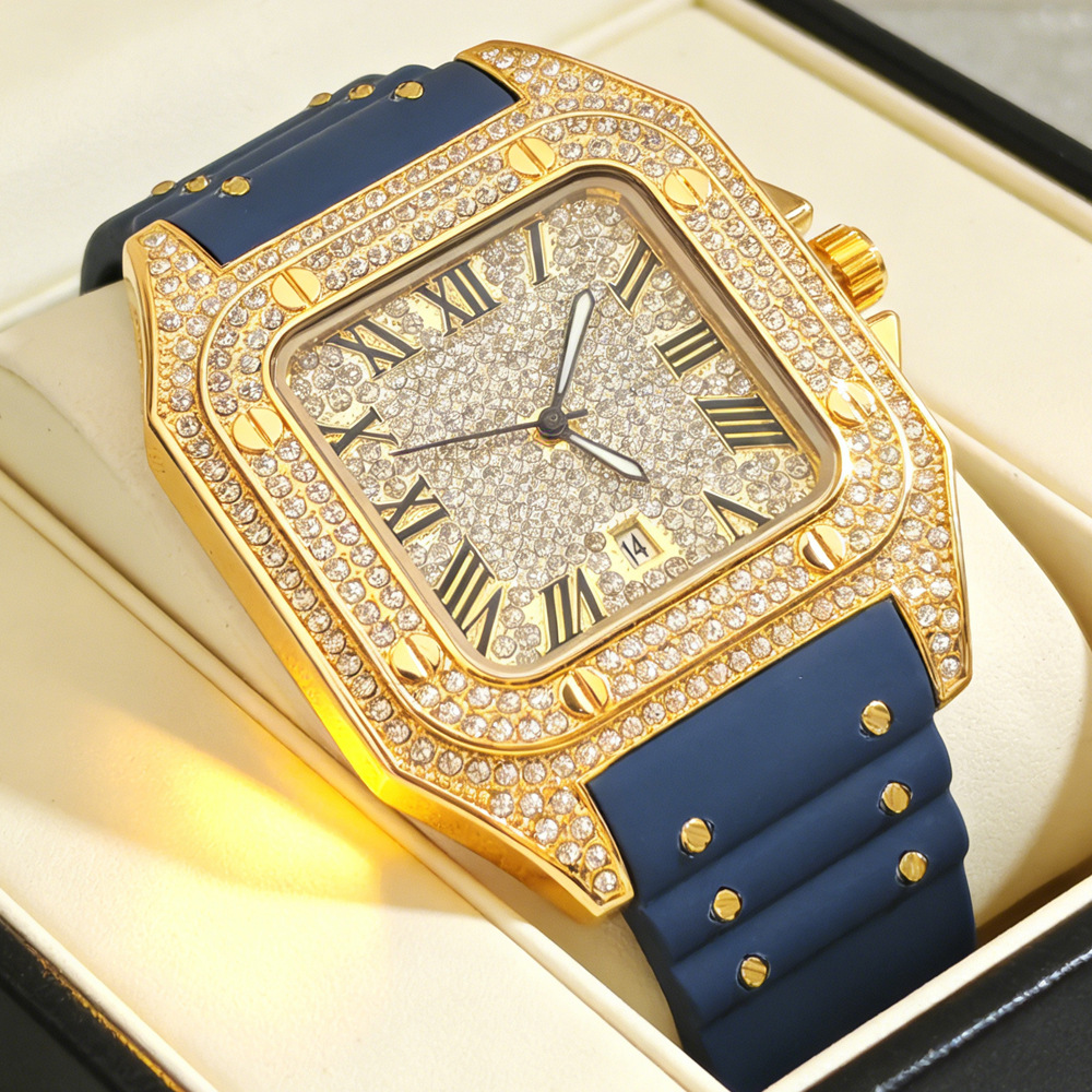 Montre à Quartz Carrée Hip Hop - Luxury Watch Rubber Strap avis et prix