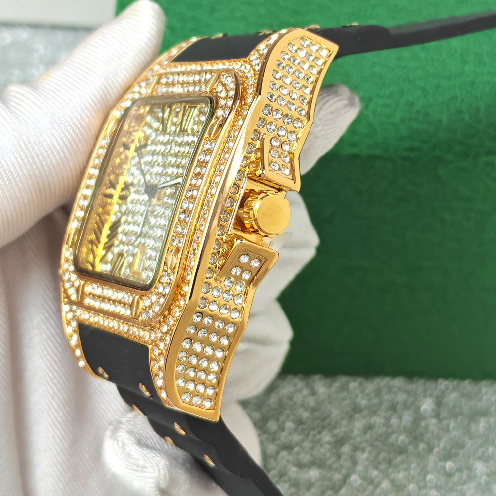 Montre à Quartz Carrée Hip Hop - Luxury Watch Rubber Strap avis et prix