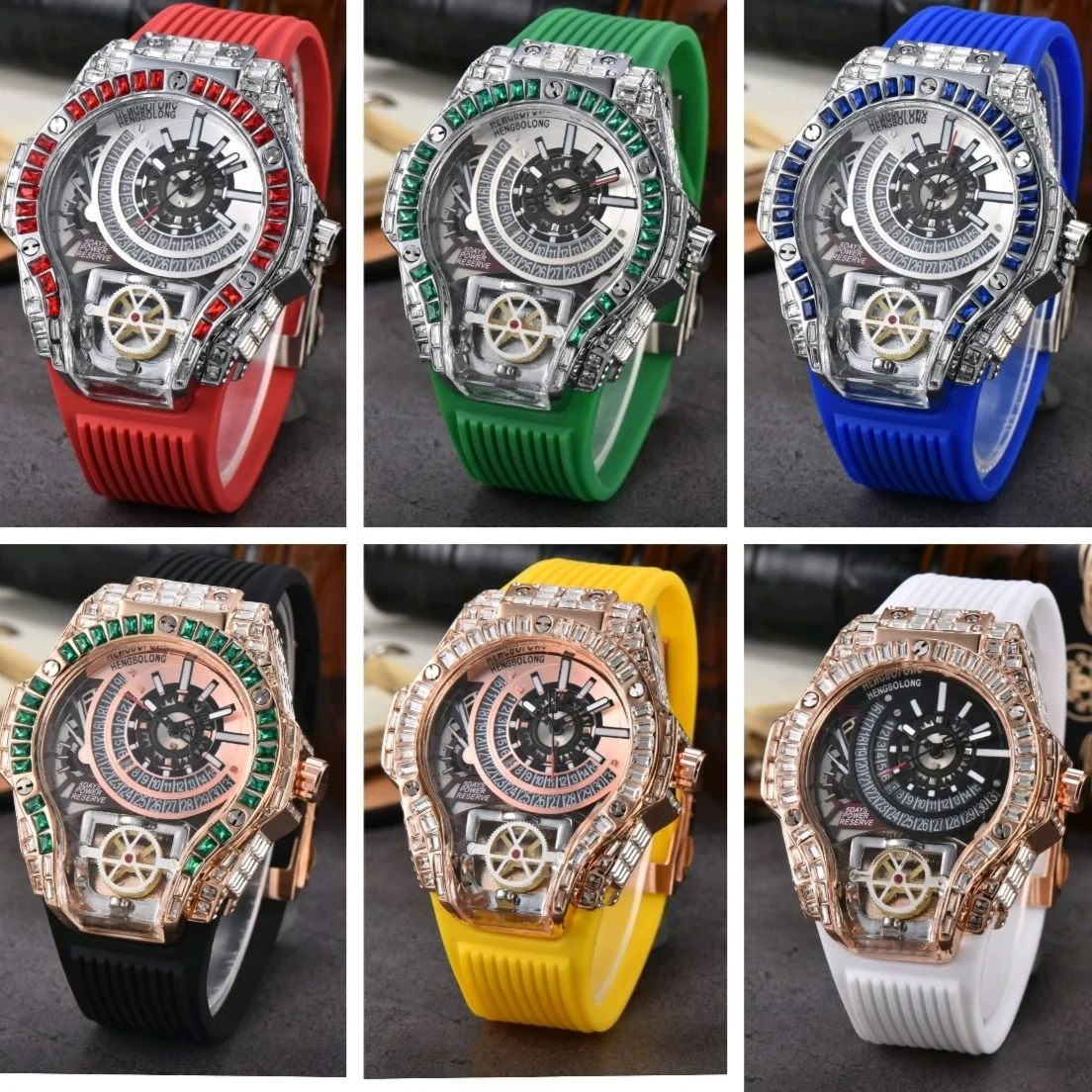 Boîtier en diamant complet aff - Luxury Watch Rubber Strap avis et prix