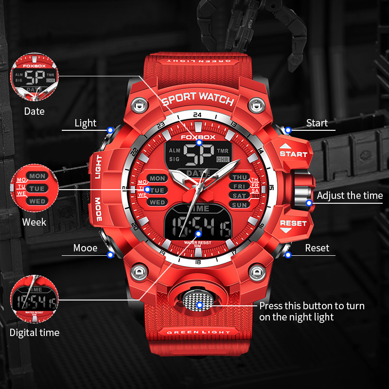 FOXBOX montre militaire pour h - Luxury Watch Organizer For Men avis et prix