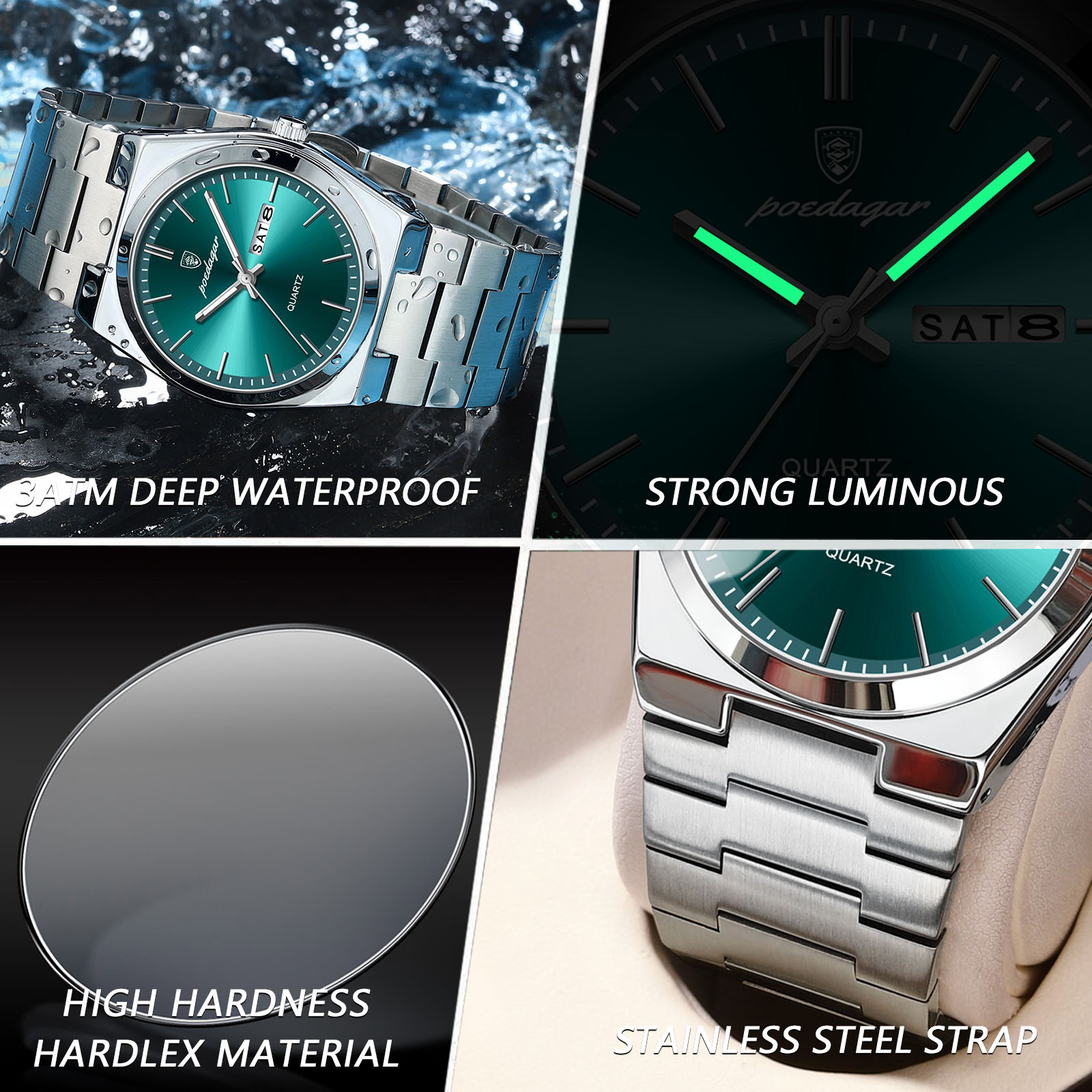 POEDAGAR Original Quartz homme - Luxury Watch Organizer For Men avis et prix